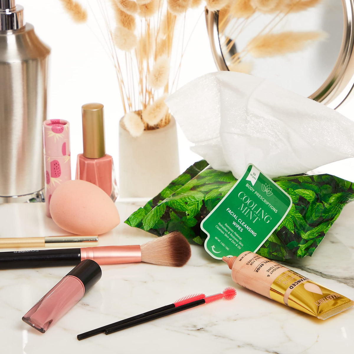 Body Prescriptions wipes next to sink illustrating easy post-workout refresh