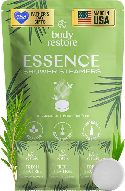 Body Restore front packaging showing tea tree steamers and gift-ready box benefiting gifting
