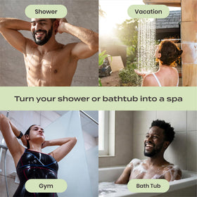 Body Restore on bathroom shelf in lifestyle setting creating at-home spa convenience