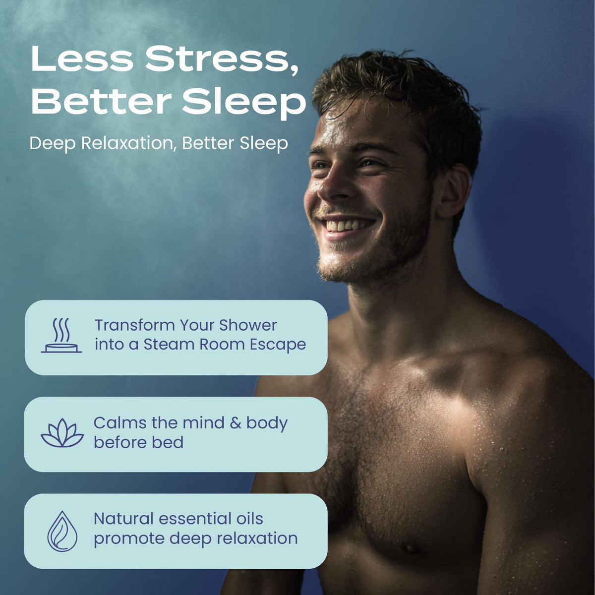 Body Restore steamers staged in bathroom lifestyle scene conveying at-home spa benefit