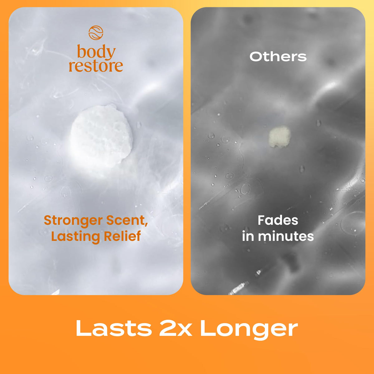 Body Restore open packaging revealing 15 tablets and the benefit of travel-friendly portions