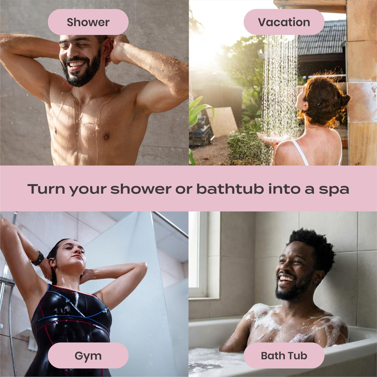 Body Restore steamers styled in bathroom setting creating spa ambiance
