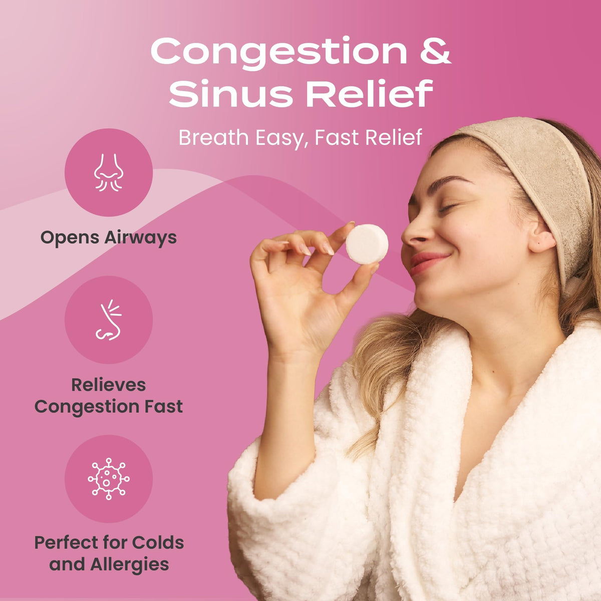 Body Restore steamer on shower ledge releasing aromatherapy for stress relief