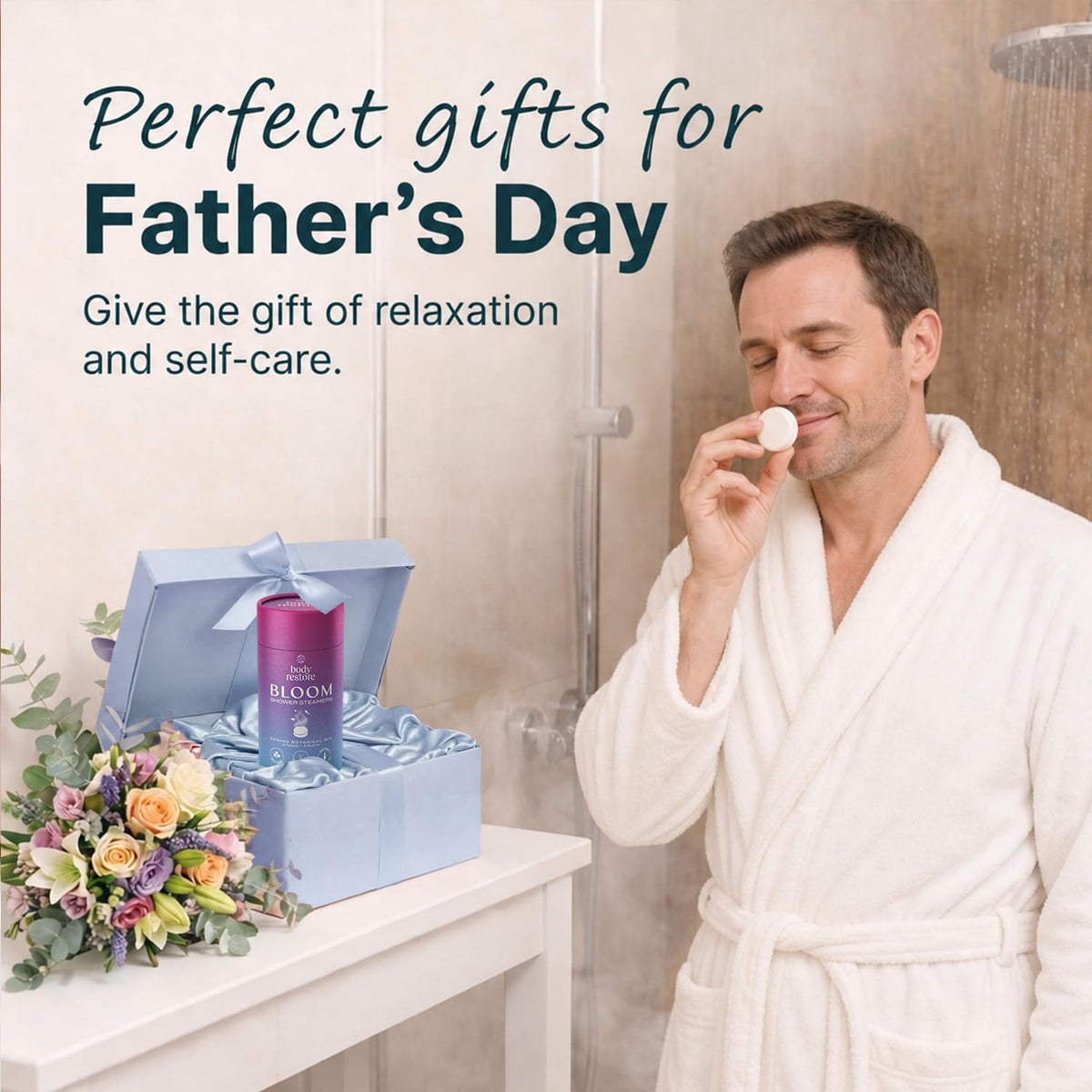 Body Restore six steamers arranged showing variety of scents and easy selection benefit