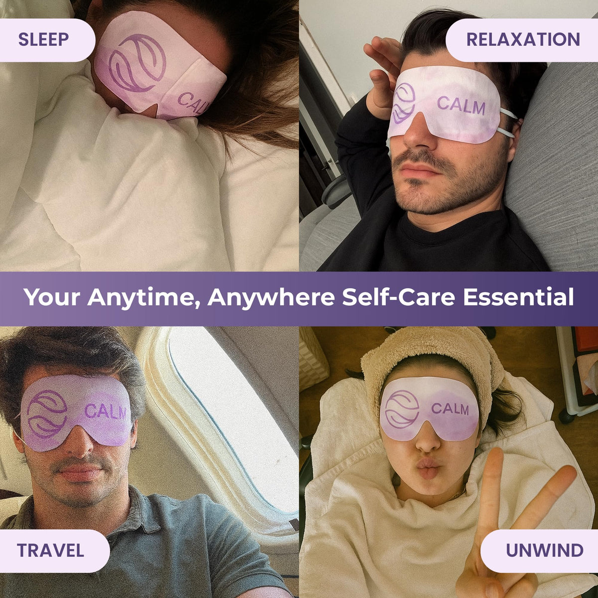 Body Restore mask held in hand to show scale and portability