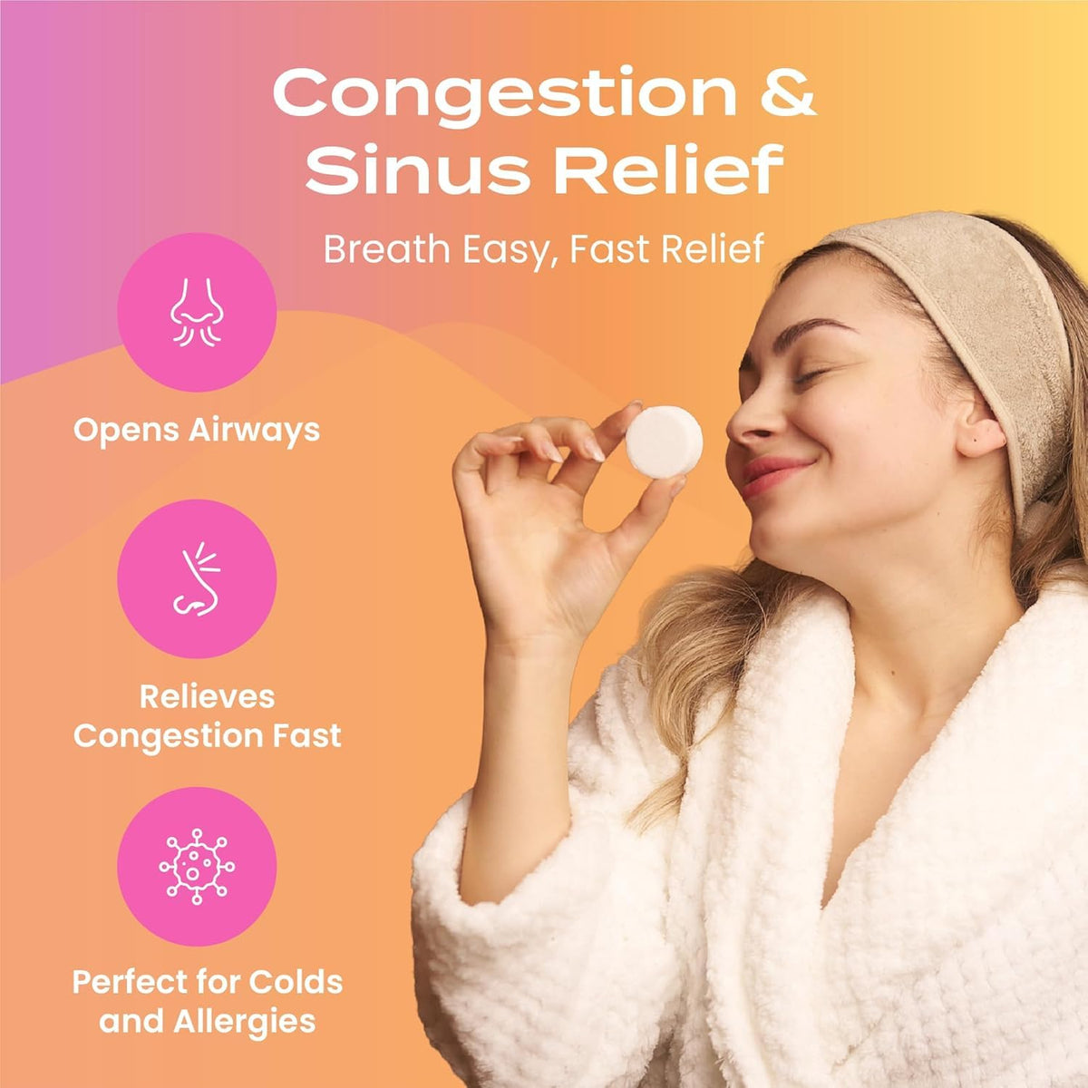 Body Restore tablet dissolving in shower demonstrating aromatherapy steam release