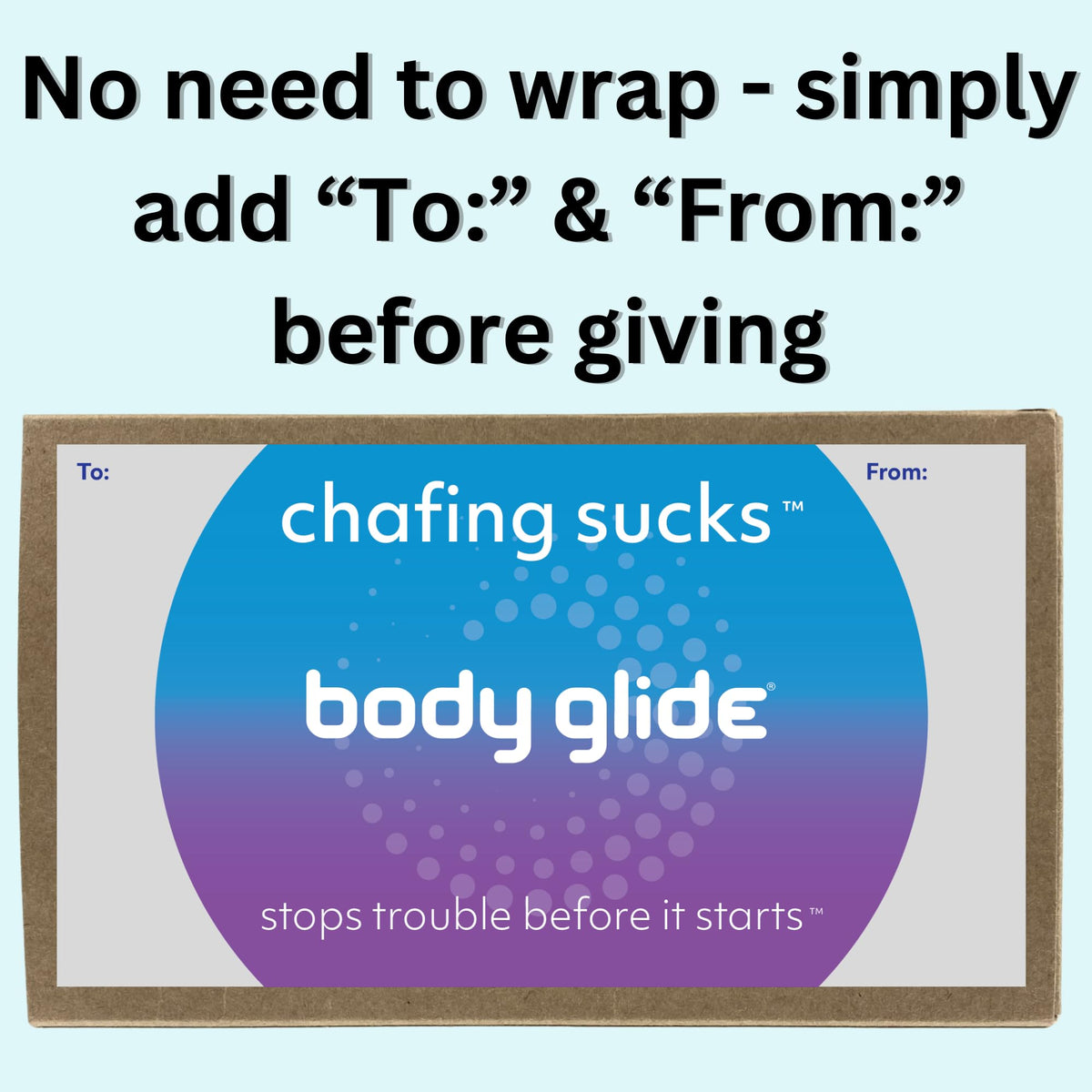 BodyGlide body stick close-up highlighting easy glide and dry finish