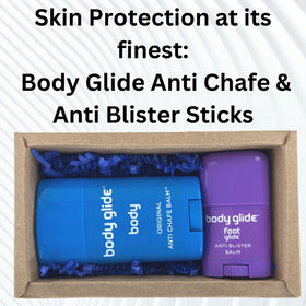 BodyGlide foot stick close-up showing vitamin-infused protective balm