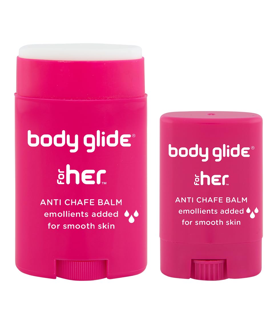 BodyGlide For Her front view showing jar and stick for versatile protection