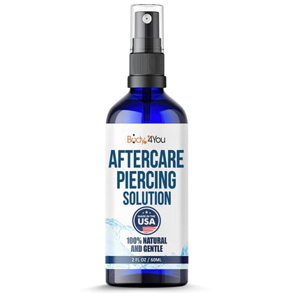 BodyJ4You front bottle showing piercing aftercare spray for gentle cleaning