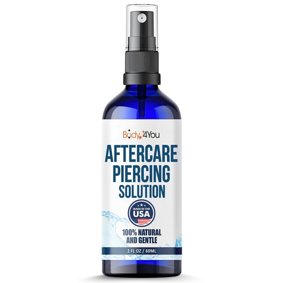 BodyJ4You front bottle showing piercing aftercare spray for gentle cleaning