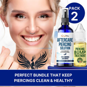 BodyJ4You lifestyle image of person using kit on ear piercing showing comfortable aftercare routine