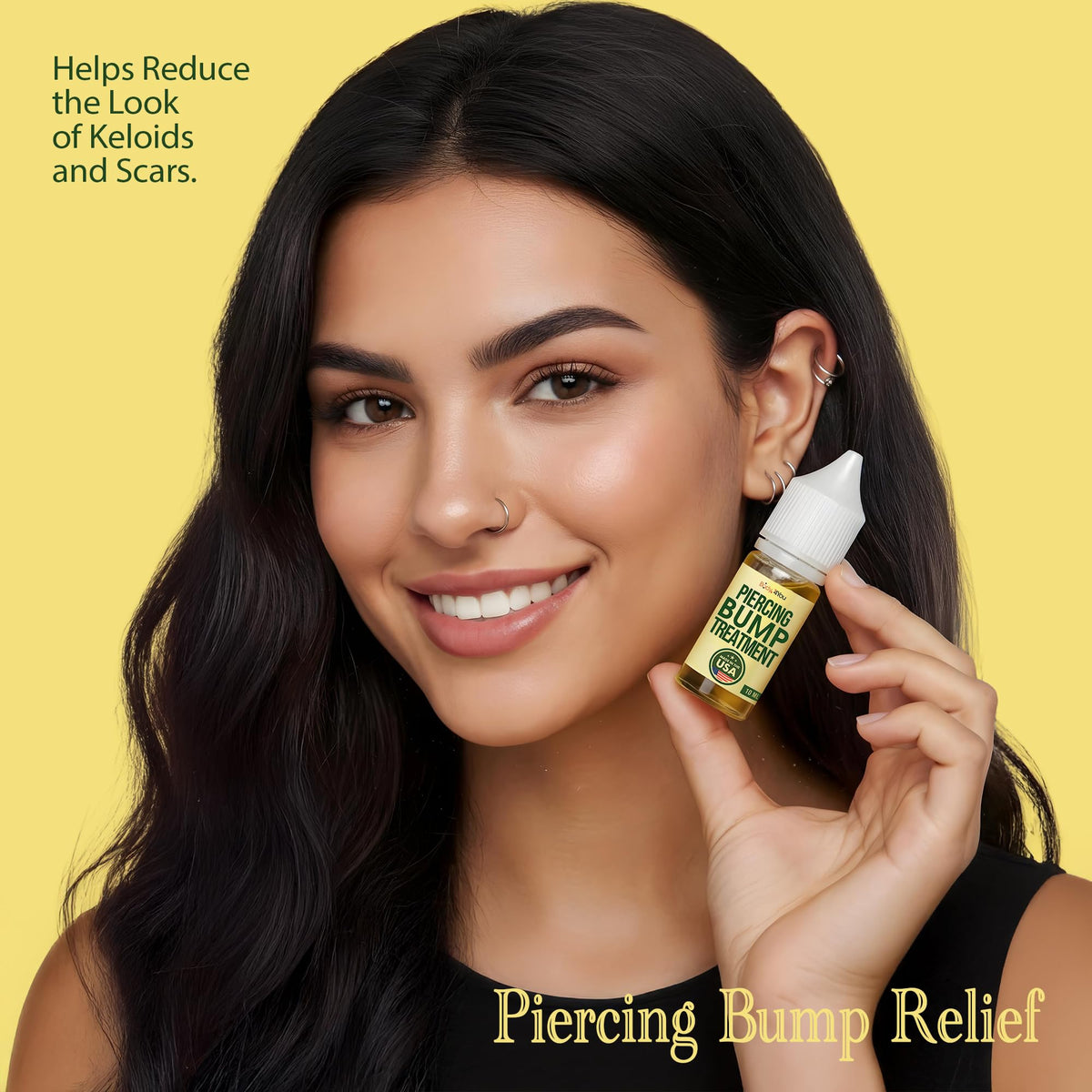 BodyJ4You applied to nose piercing illustrating focused bump care