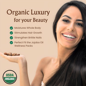 BodyJ4You pouring golden jojoba oil texture demonstrating smooth, lightweight absorption