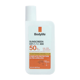 Bodylife front packaging showing SPF 50+ mineral sunscreen benefit