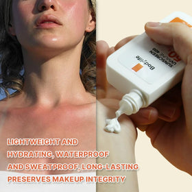 Bodylife bottle open with product dispensing for easy application