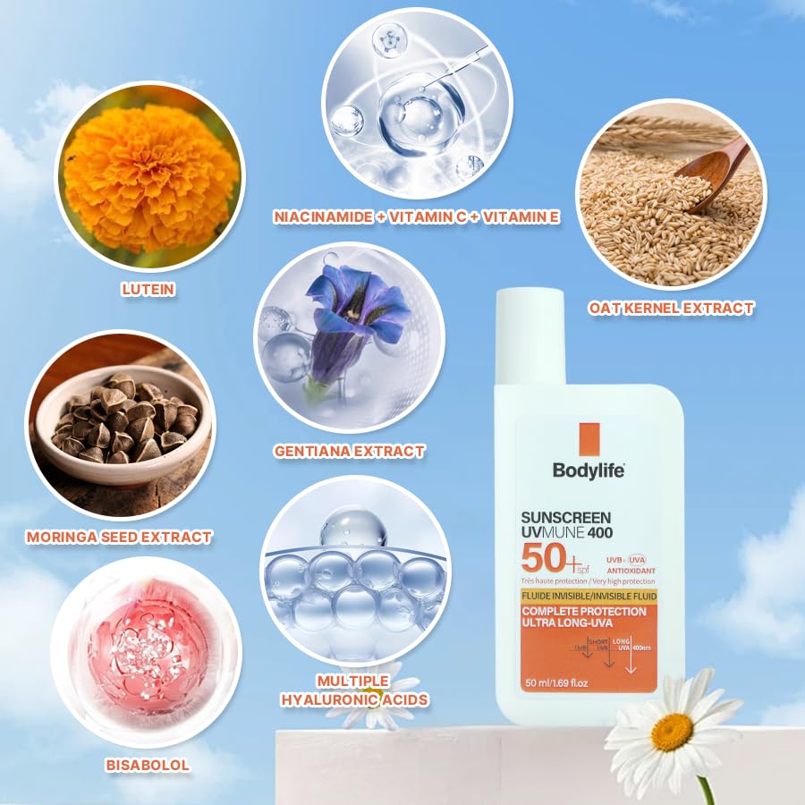 Bodylife blended under makeup swatch for smooth, protective base