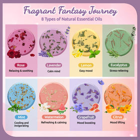 BodyRefresh visible plant petals embedded in a steamer tablet, enhancing natural aroma experience