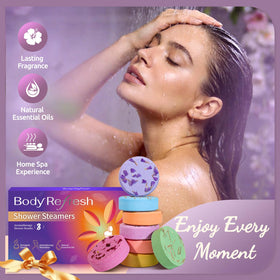 BodyRefresh close-up of a single steamer tablet showing texture and concentrated essential oils