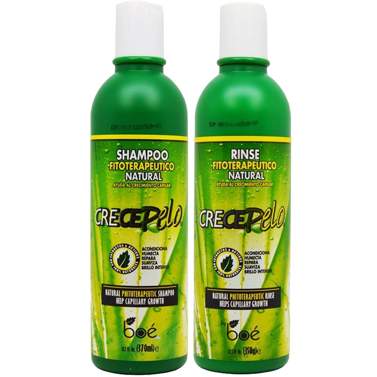 BOÉ COSMETICS bottle front packaging showing natural hair duo benefits