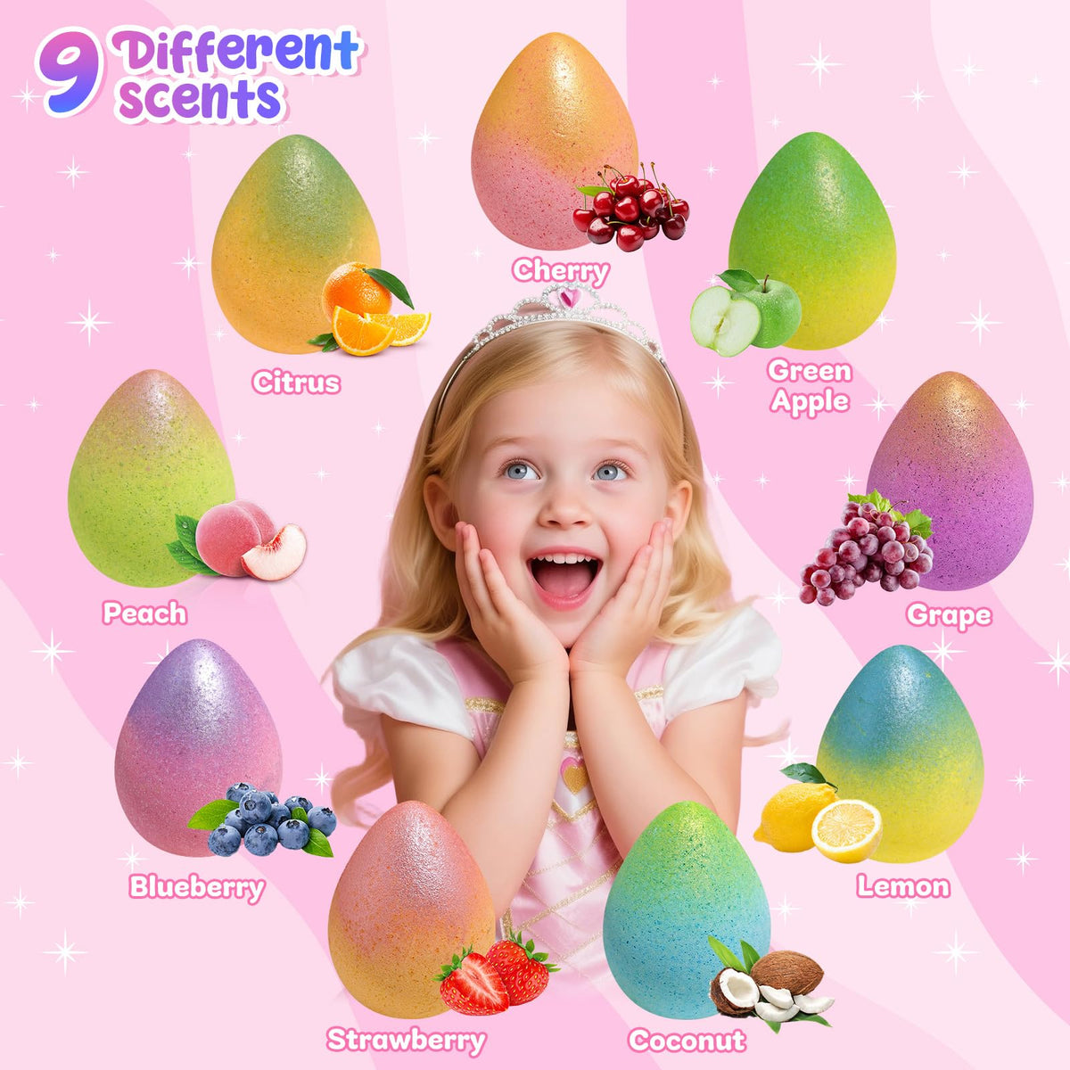 Bofuoos arrangement of fruity scents and natural ingredient visuals for gentle formula