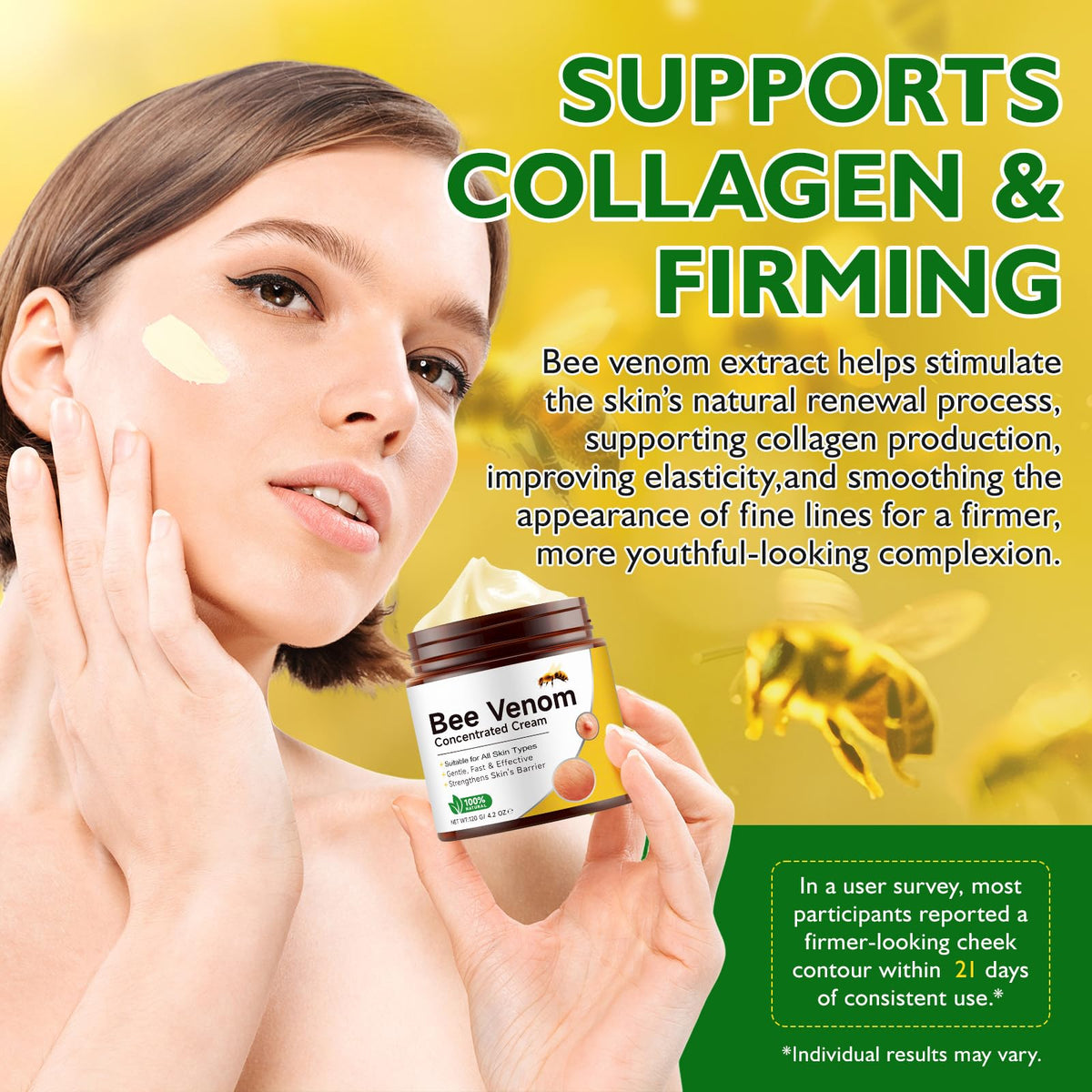 BOIUOITI applying cream to face showing hydration and smoothing benefit