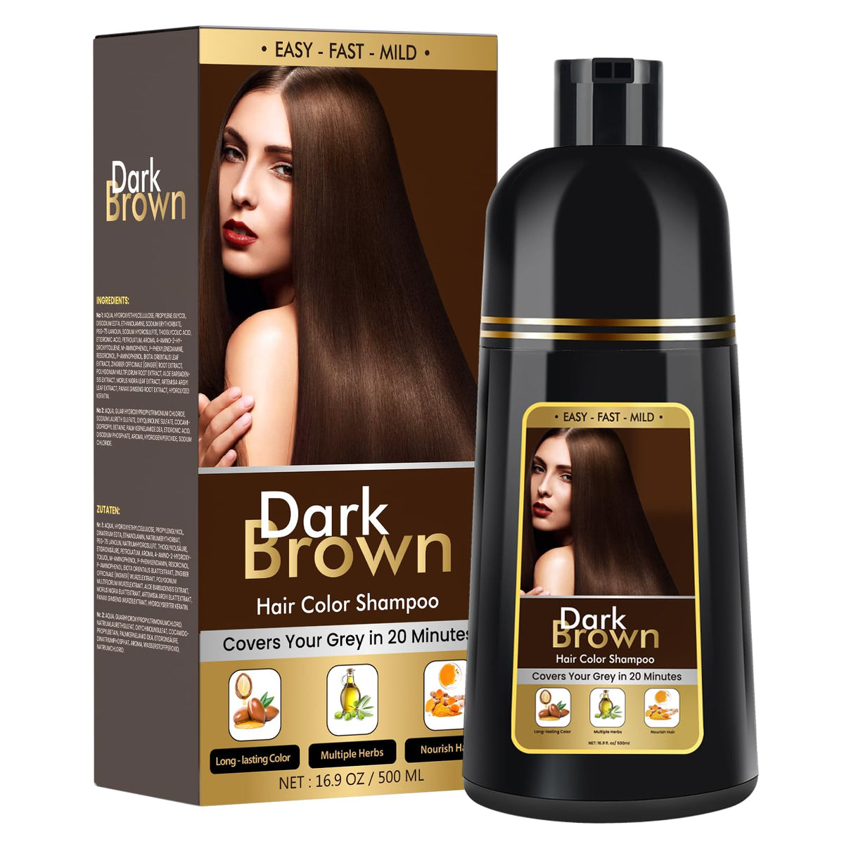 BOJICA front packaging showing bottle and dark brown color benefit