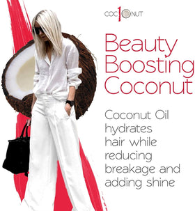 Coconut oil ingredient close-up with BOLD UNIQ highlighting moisturizing benefits