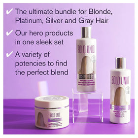 BOLD UNIQ open purple hair mask jar revealing rich pigment for deep toning