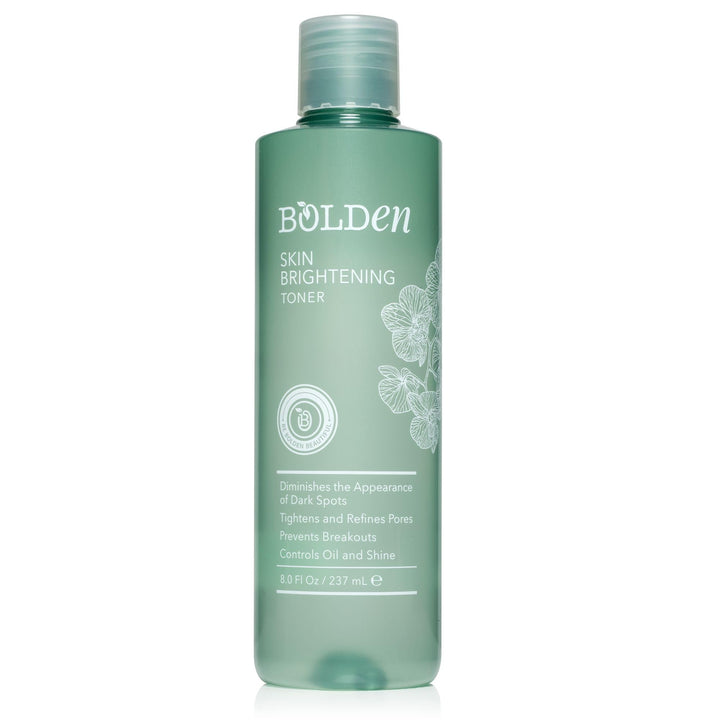 BOLDEN toner front packaging shows bottle and clear formula for brightening