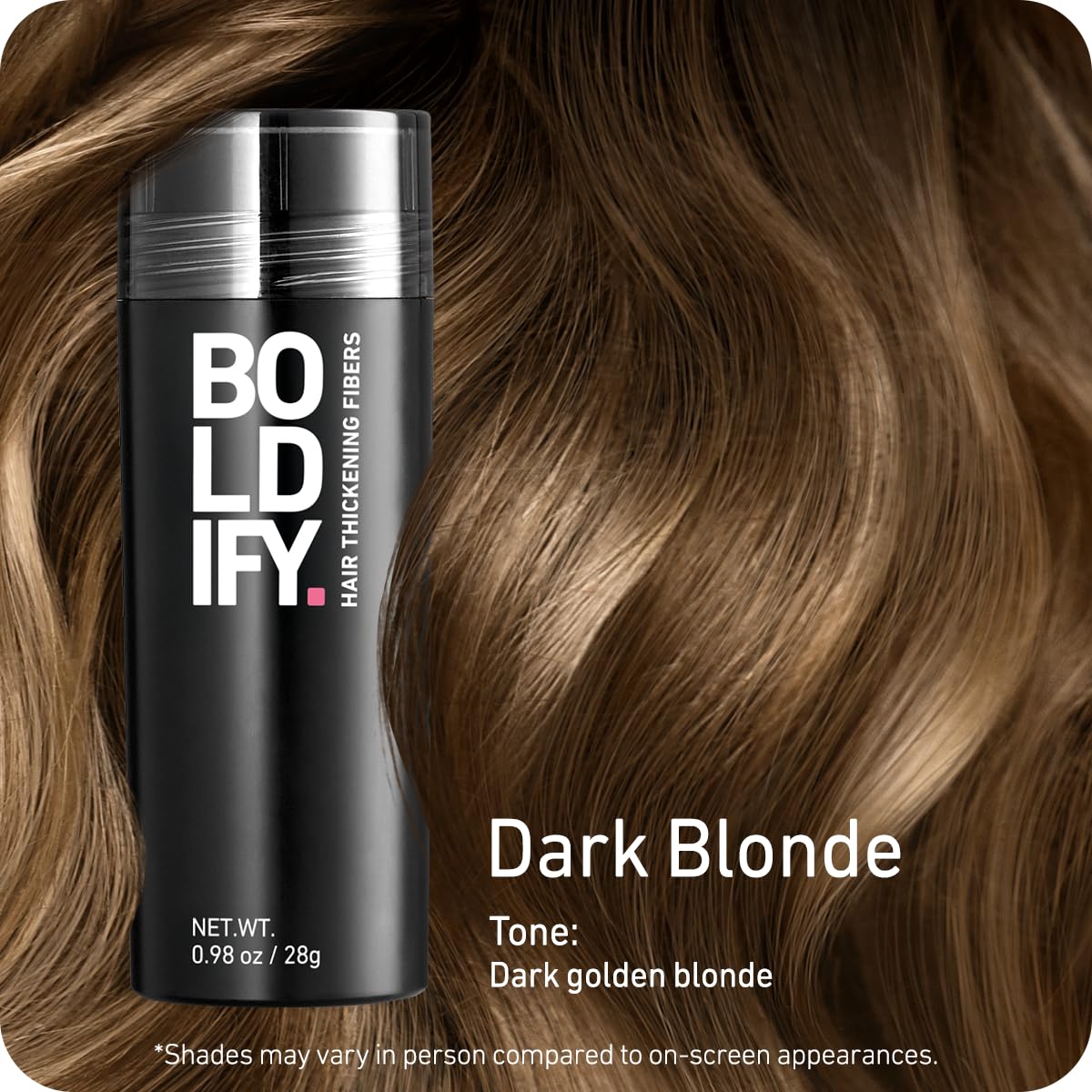 Boldify open dispense top revealing shaker design for controlled application benefit