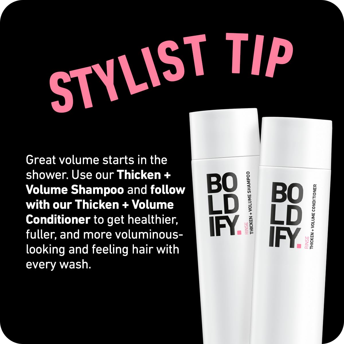 Boldify in bedroom mirror styling scene for everyday hair refresh benefit