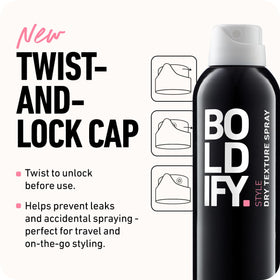 Boldify stylist using spray in salon to build long-lasting style volume