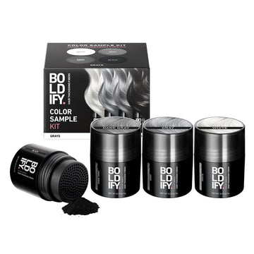 Boldify front packaging sample kit showing product selection and convenience