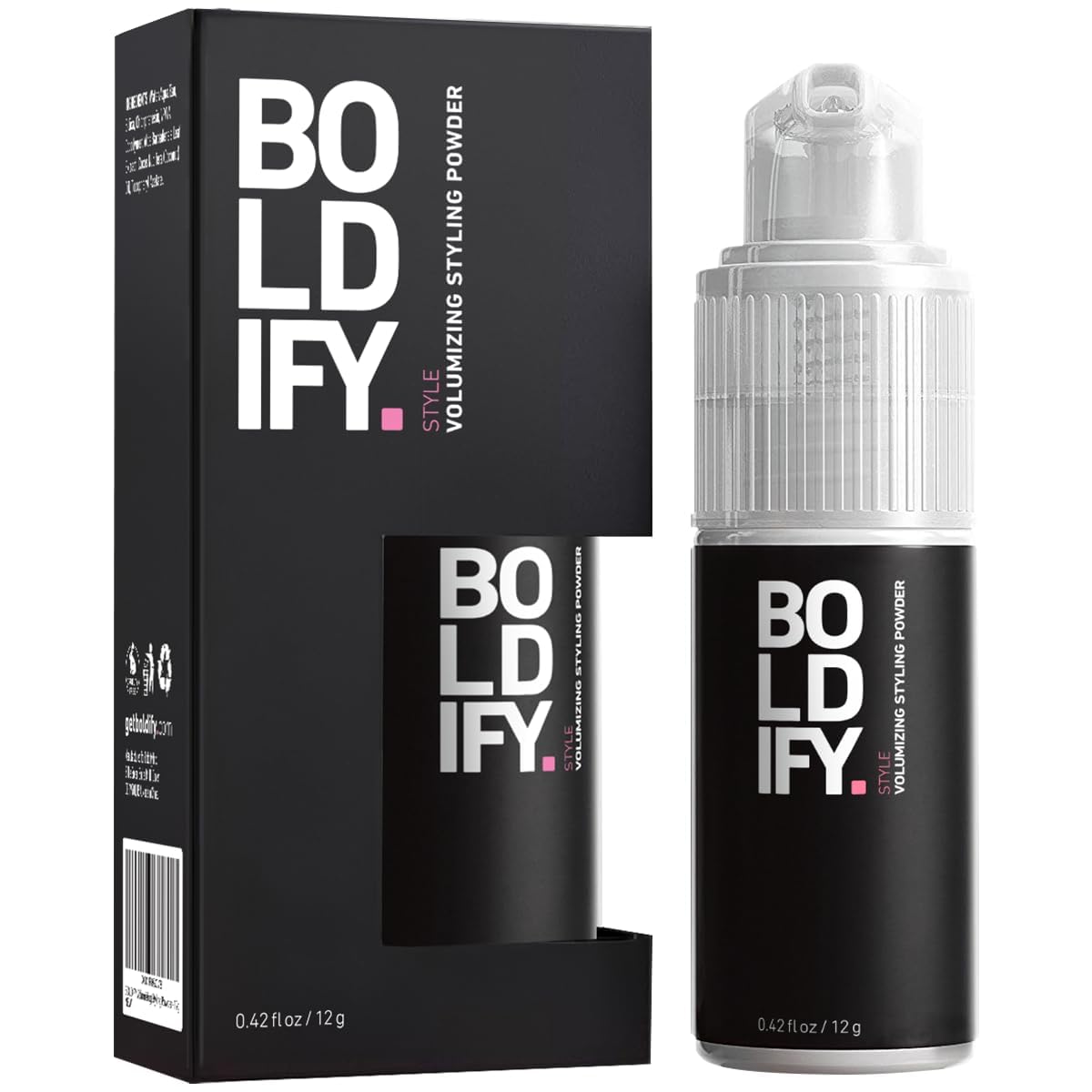 Boldify front packaging travel size showing compact styling convenience