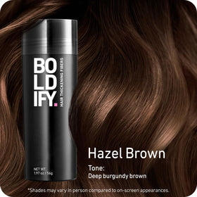 Boldify close-up of hair fiber texture demonstrating natural, clump-free coverage