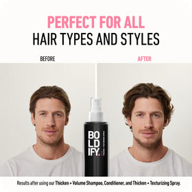 Boldify ingredient bottle detail highlighting conditioning benefits