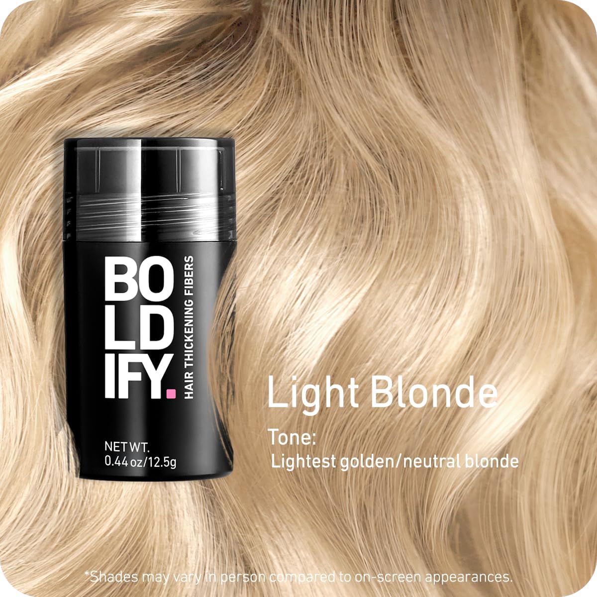 Boldify open container displaying fine plant-based fibers and soft texture for natural blending