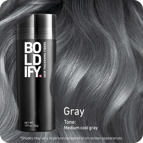 Boldify open container displaying loose plant-based fibers for easy application