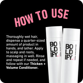 BOLDIFY bottle in hand showing 8oz size for travel and daily use
