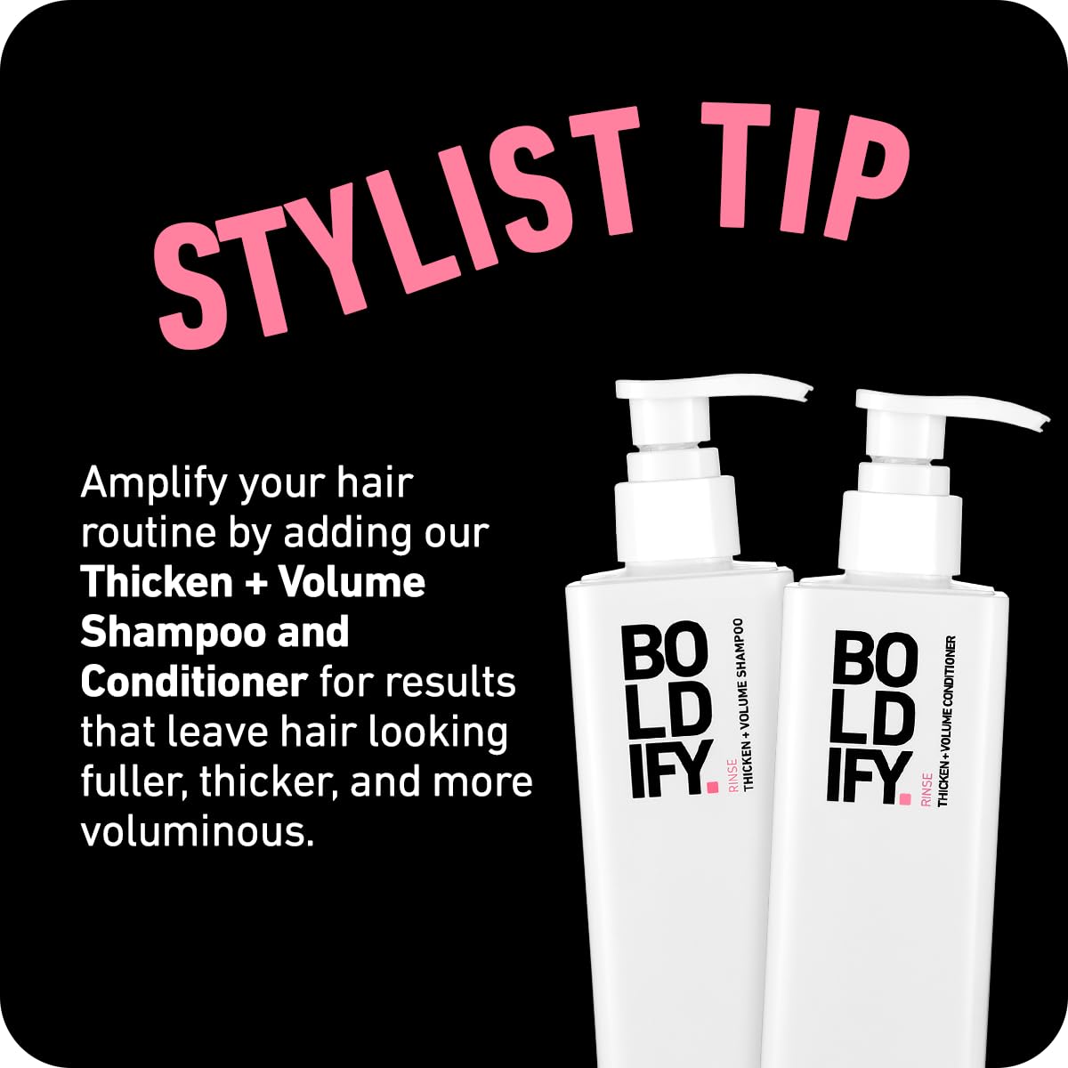 Boldify bottle held in hand to show actual size and travel-friendly benefit