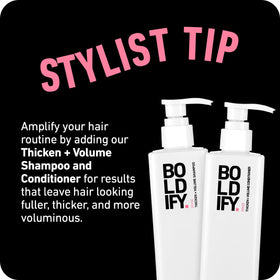 Boldify bottle held in hand to show actual size and travel-friendly benefit