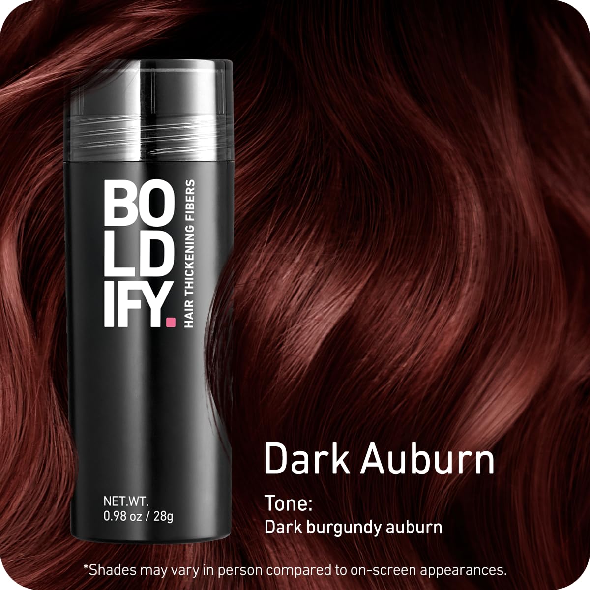 Close-up of Boldify fibers texture demonstrating natural blend and realism