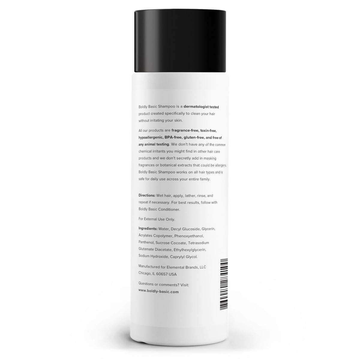 Boldly Basic pouring shampoo texture that rinses clean