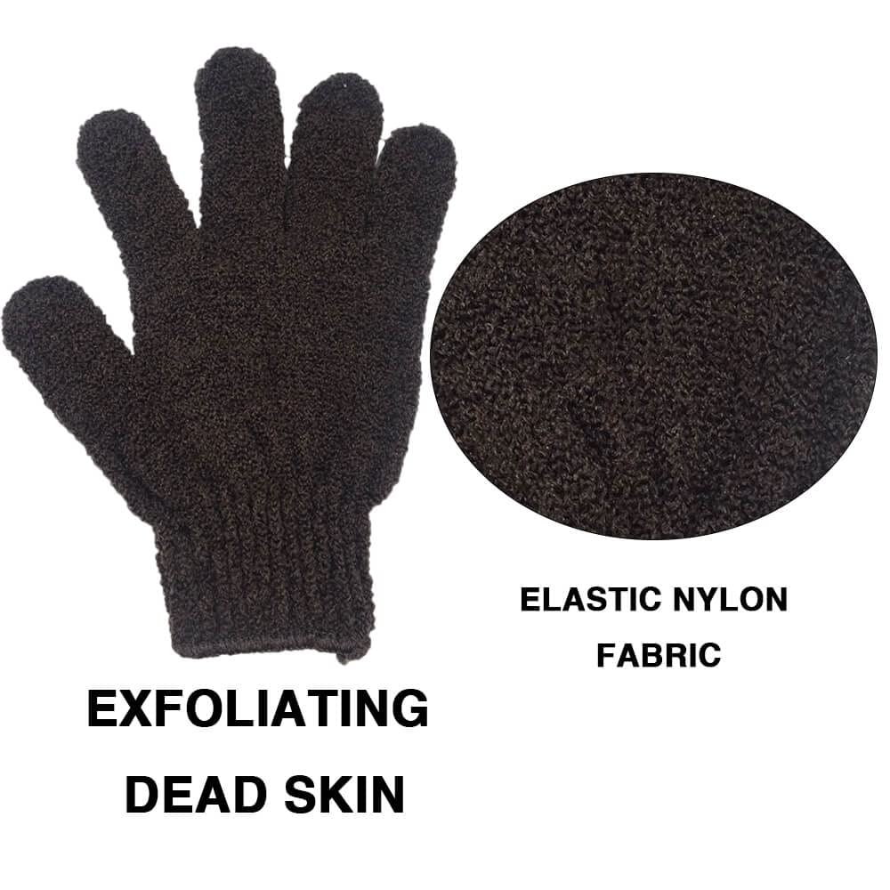 BOLITFU exfoliating glove scrubbing skin to create an even base