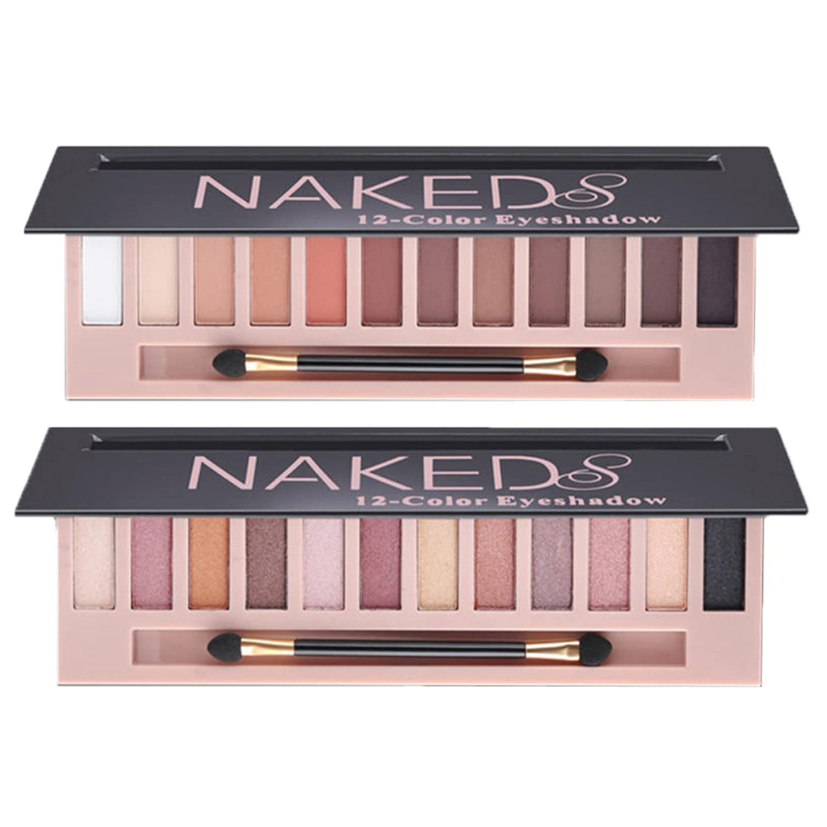 BOLOPER palette front packaging showing two 12-color nude sets and sturdy case for protection