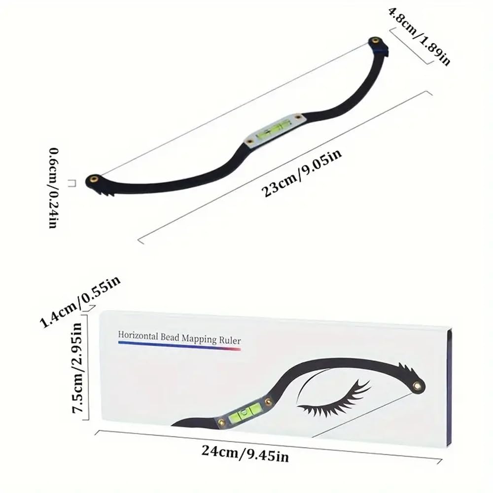 BOLUOYIN bubble level close-up ensuring precise horizontal eyebrow alignment