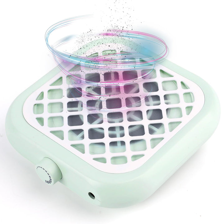 BOMOQING front view showing compact green housing and intake for quick dust capture