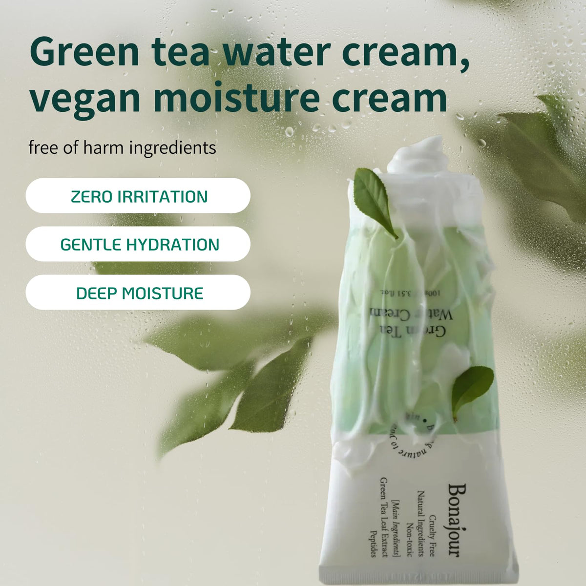 BONAJOUR dispensing gel cream from jar demonstrating easy application