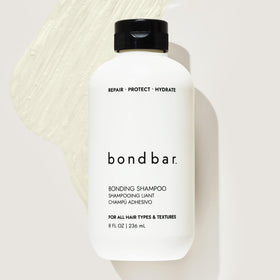 Bondbar shampoo in shower demonstrating gentle cleansing benefit